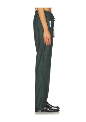 GCDS Triacetate Pinstripe Jogger in Dark Green. Size M. Also in S, XS.