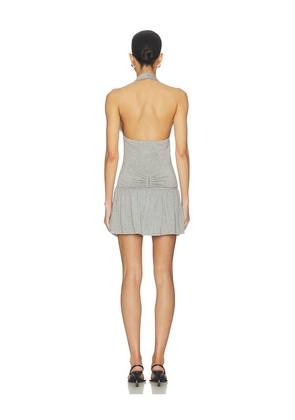 Frankies Bikinis Bowery Jersey Mini Dress in Grey. Size L. Also in S, XXS, XS, M.