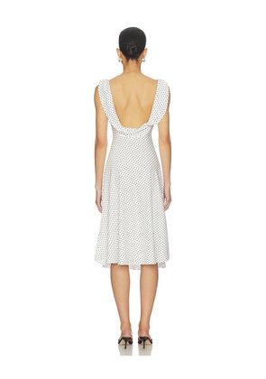 Frankies Bikinis Aurora Satin Midi Dress in White. Size L. Also in M.