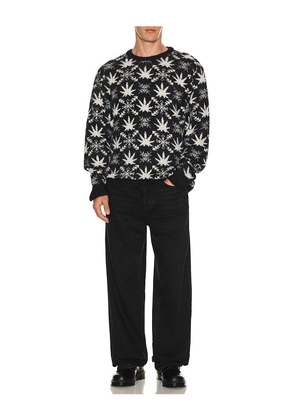 HUF Arctic Plantlife Crewneck Sweater in Black. Size M. Also in S, L, XL/1X.