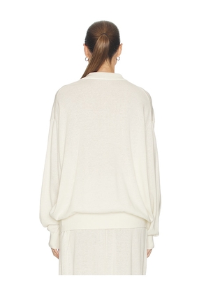 Helsa Dalisay Oversized Polo in Ivory. Size M. Also in XXS, S.