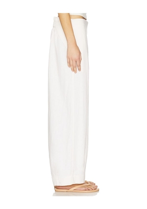 Free People Demi Cotton Linen Pant in Ivory. Size L. Also in XS, S, M.