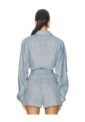HEVRON Raquel Top in Blue. Size M. Also in S, XS.