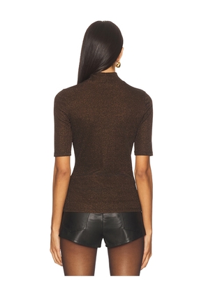 FRAME Lurex Crew Tee in Brown. Size M. Also in XS, S, L, XL.