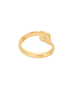 Jenny Bird Woven Square Bangle in Metallic Gold. Size L. Also in M.