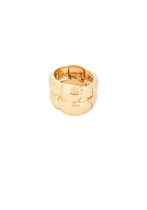 Jenny Bird Mega Woven Square Bangle in Metallic Gold. Size L. Also in M.