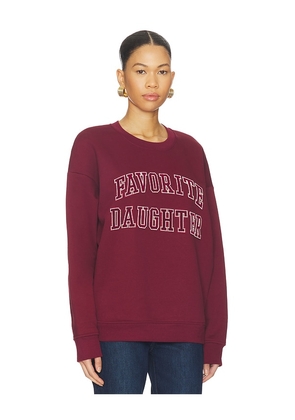 Favorite Daughter The Collegiate Embroidery Sweatshirt in Burgundy. Size M. Also in S, XS.