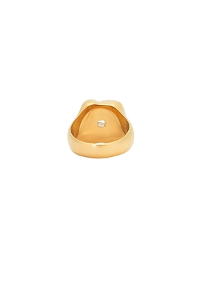 Jenny Bird Woven Square Ring in Metallic Gold. Size 6. Also in 7, 8.