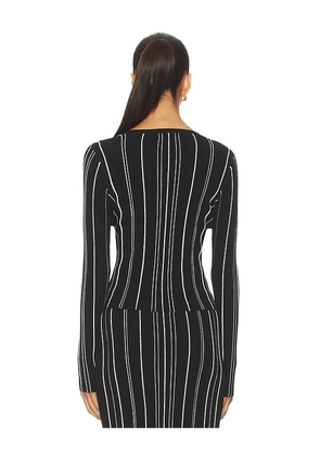 HEVRON Pearl Cardigan in Black,White. Size M. Also in L.