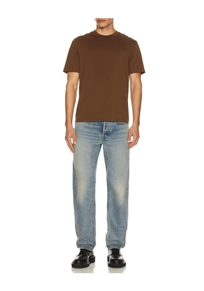 FRAME Light Cotton Tee in Brown. Size M. Also in S, XXL/2X.