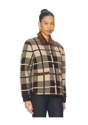 Guest In Residence Quilted Plaid Liner Jacket in Brown. Size S. Also in M.