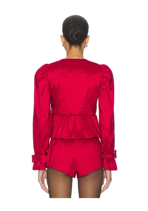 For Love & Lemons Lucia Top in Red. Size S. Also in XS, M, XL.
