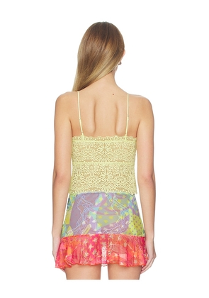 Free People Love And Lace Cami in Lemon. Size L. Also in XS, S, M, XL.