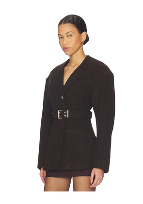 Ganni Peacot Wool Fitted Jacket in Black. Size 36. Also in 34, 40.