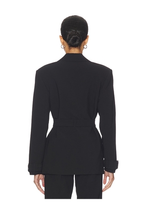 Ganni Future Twill Suitng Blazer in Black. Size 36. Also in 34, 40.