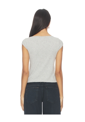 Free People So Soft Seamless Modal Tee in Grey. Size L/XL. Also in XS/S, M/L.