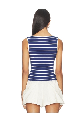 Free People Tilly Striped Vest in Navy. Size L. Also in S, M, XL.