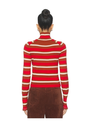Free People x REVOLVE Breeze Striped Turtleneck Sweater in Red. Size M. Also in XS, S, L.
