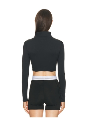Gold Hinge Athletic Half Zip Crop Top in Black. Size M. Also in S, XS, L, XL.