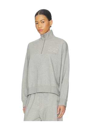 Ganni Isoli Half Zip Sweater in Light Grey. Size M. Also in S.