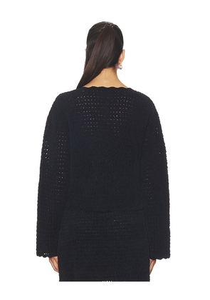 Ganni Chenille Crochet Cardigan in Black. Size M. Also in XS, S, L.
