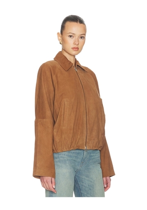 HERSKIND Ray Suede Jacket in Brown. Size 34. Also in 36, 38, 40.