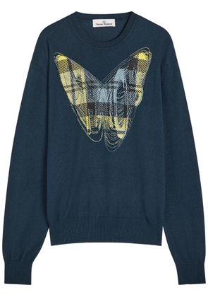 Vivienne Westwood Chaos Printed Cotton and Cashmere-blend Jumper - Navy - S/M