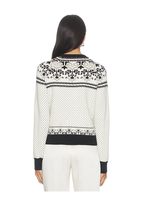 Generation Love Sade Fairisle Cardigan in Black,White. Size M. Also in L, S, XS.