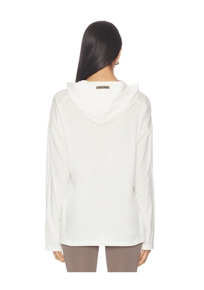 Fear of God ESSENTIALS Classic Fit Hooded Tee in Ivory. Size M. Also in XXS, XS, S, L.