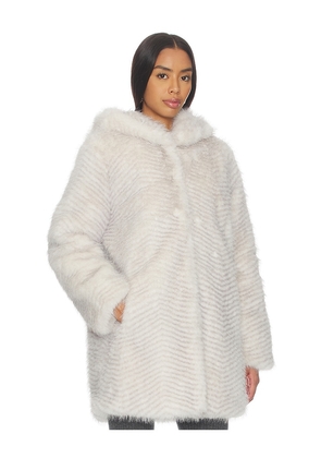 Generation Love Eden Faux Fur Coat in Cream. Size M. Also in XS, S, L, XL.