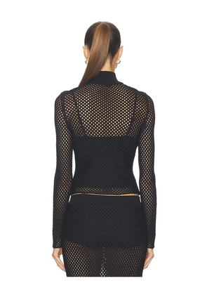 SIMKHAI Bexley Long Sleeve Top in Black. Size M. Also in XS, S, L.