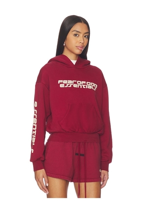 Fear of God ESSENTIALS Classic Hoodie in Red. Size M. Also in XS, S, L.