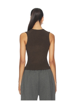 Fear of God ESSENTIALS Rib Tank Top in Brown. Size M. Also in S, L.