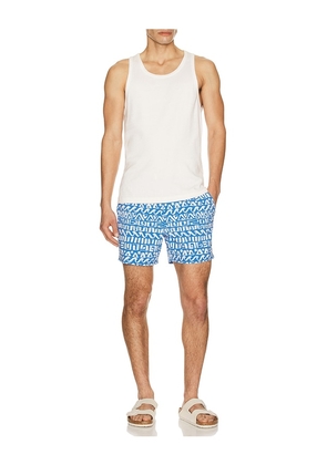 Fair Harbor Bungalow Swim Trunk in Blue. Size M. Also in L, XL/1X.