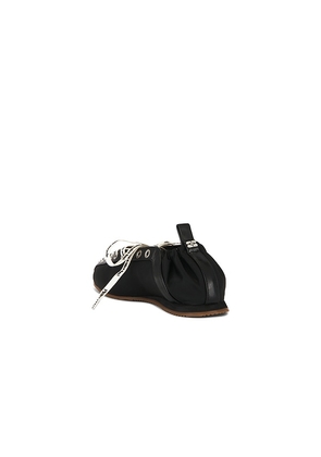 Ganni Lace Up Sporty Ballerina Flat in Black. Size 37. Also in 36, 38, 39, 40.