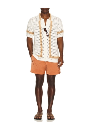 Frescobol Carioca Marques Crochet Cardigan Shirt in White. Size M. Also in XL/1X, XXL/2X.