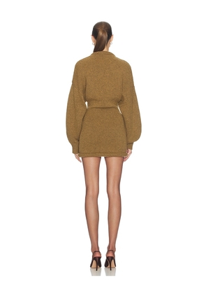 Helsa Vilde Micro Mini Dress in Olive. Size L. Also in XS, S, M, XL.