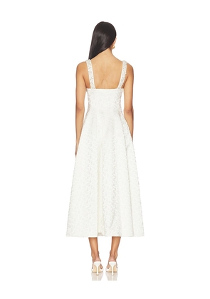SIMKHAI Charlotte Midi Dress in White. Size 0. Also in 2, 4, 8, 10.