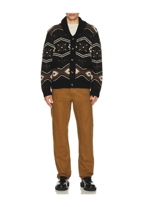 Iron & Resin Wincha Shawl Collar Sweater in Black. Size M. Also in S, XL/1X.