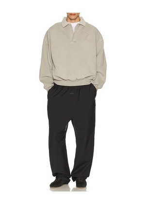 Fear of God ESSENTIALS Classic Polo Sweatshirt in Grey. Size M. Also in XS, S, L, XL/1X.