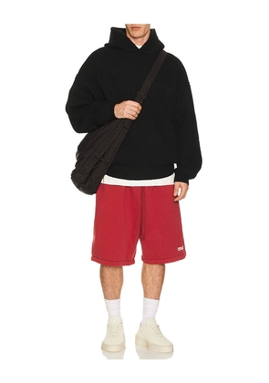 Fear of God ESSENTIALS Heavy Waffle 90'S Hoodie in Black. Size M. Also in L.
