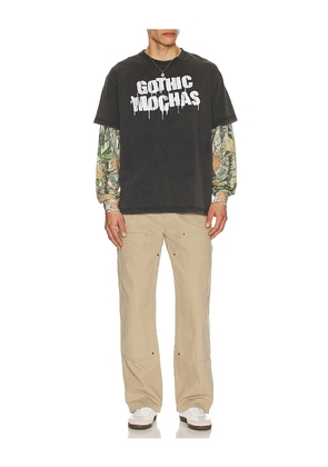 Gothicmochas Stencil Spray Layered Long Sleeve Tee in Black. Size M. Also in S, L, XL/1X.