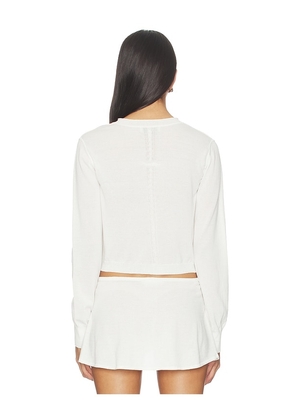 Frankies Bikinis Eli Knit Sweater in White. Size L. Also in S, XS, M.