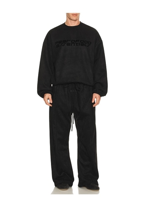 Fear of God ESSENTIALS Modern Crewneck Sweatshirt in Black. Size M. Also in XS, S, L, XL/1X, XXL/2X.