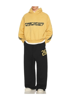 Fear of God ESSENTIALS Cropped Relaxed Hoodie in Mustard. Size M. Also in S, L.