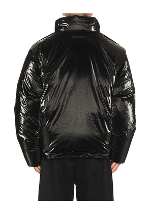 Fear of God ESSENTIALS Puffer Jacket in Black. Size M. Also in XS, S, L, XL/1X, XXL/2X.