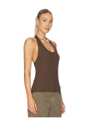 Helmut Lang Halter Strap Tank Top in Brown. Size M. Also in S, L.