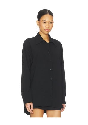 Hunza G Oversized Shirt in Black. Size S-M. Also in M-L.