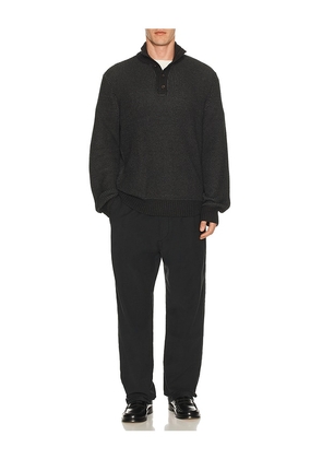 Faherty Quarter Button Sweater in Charcoal. Size M. Also in S, L, XL/1X.