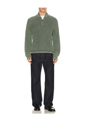 Faherty Sunwashed Quarter Zip Sweater in Olive. Size S. Also in M, XL/1X.